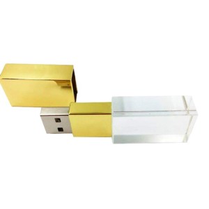 Pen Drive Vidro Dourado - PLP