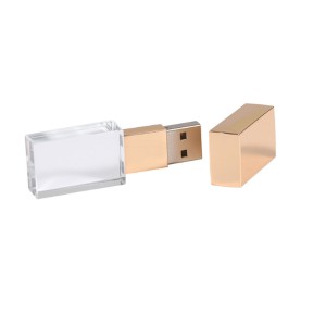 Pen Drive de Vidro Dourado 8gb PEN54