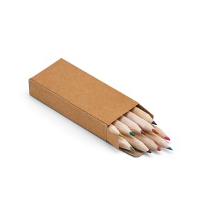 Caixa de cartão com 10 mini lápis de cor CRAFTI